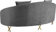 Gray velvet rounded back contemporary loveseat by Meridian additional picture 2
