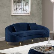 Navy velvet rounded back contemporary sofa by Meridian additional picture 4