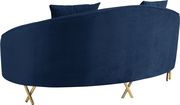 Navy velvet rounded back contemporary sofa by Meridian additional picture 5