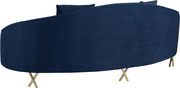 Navy velvet rounded back contemporary sofa by Meridian additional picture 7