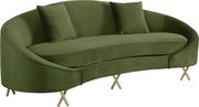Olive velvet rounded back contemporary sofa by Meridian additional picture 6