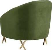 Olive velvet rounded back contemporary chair by Meridian additional picture 2