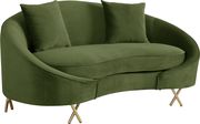 Olive velvet rounded back contemporary loveseat by Meridian additional picture 2