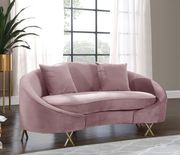 Pink velvet rounded back contemporary sofa by Meridian additional picture 3
