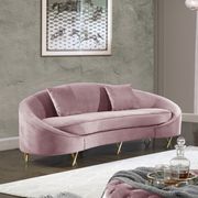 Pink velvet rounded back contemporary sofa by Meridian additional picture 4