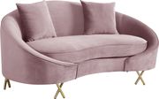 Pink velvet rounded back contemporary sofa by Meridian additional picture 6