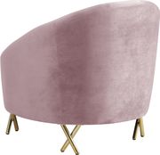 Pink velvet rounded back contemporary chair by Meridian additional picture 2