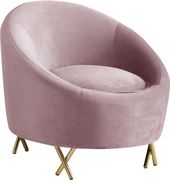 Pink velvet rounded back contemporary chair by Meridian additional picture 3
