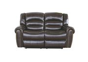 Nailhead espresso bonded leather reclining sofa by Meridian additional picture 2