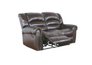 Nailhead espresso bonded leather reclining sofa by Meridian additional picture 3