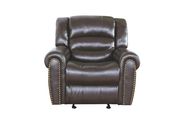 Nailhead espresso bonded leather reclining sofa by Meridian additional picture 4