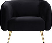 Elegant contemporary velvet / gold legs chair by Meridian additional picture 2
