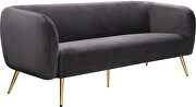 Elegant contemporary velvet / gold legs couch by Meridian additional picture 5