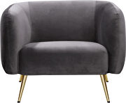 Elegant contemporary velvet / gold legs chair by Meridian additional picture 2