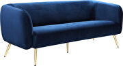 Elegant contemporary velvet / gold legs couch by Meridian additional picture 4