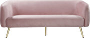 Elegant contemporary velvet / gold legs couch by Meridian additional picture 3