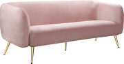 Elegant contemporary velvet / gold legs couch by Meridian additional picture 4