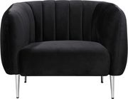 Chrome metal legs / channel tufted velvet sofa by Meridian additional picture 4