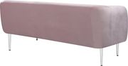 Chrome metal legs / channel tufted pink velvet sofa by Meridian additional picture 8
