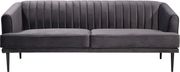 Affordable gray velvet contemporary sofa by Meridian additional picture 3