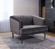 Affordable gray velvet contemporary sofa by Meridian additional picture 7