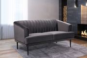 Affordable gray velvet contemporary sofa by Meridian additional picture 8