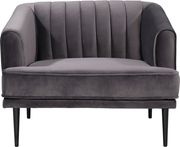 Affordable gray velvet contemporary chair by Meridian additional picture 2