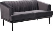 Affordable gray velvet contemporary loveseat by Meridian additional picture 2