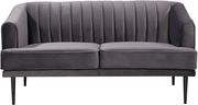 Affordable gray velvet contemporary loveseat by Meridian additional picture 3