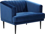 Affordable navy velvet contemporary sofa by Meridian additional picture 3