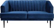 Affordable navy velvet contemporary sofa by Meridian additional picture 5