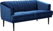 Affordable navy velvet contemporary sofa by Meridian additional picture 6