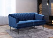 Affordable navy velvet contemporary sofa by Meridian additional picture 7