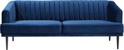 Affordable navy velvet contemporary sofa by Meridian additional picture 8