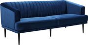 Affordable navy velvet contemporary sofa by Meridian additional picture 9