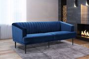 Affordable navy velvet contemporary sofa by Meridian additional picture 10