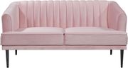 Affordable pink velvet contemporary sofa by Meridian additional picture 2