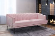 Affordable pink velvet contemporary sofa by Meridian additional picture 9
