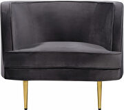 Simple and casual style velvet chair w/ golden legs by Meridian additional picture 3