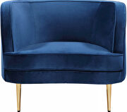 Simple and casual style velvet chair w/ golden legs by Meridian additional picture 3