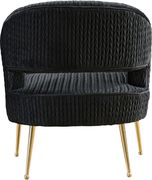 Black textured velvet sofa w/ golden metal legs by Meridian additional picture 2