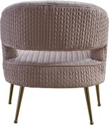 Pink textured velvet chair w/ golden metal legs by Meridian additional picture 2