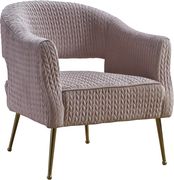 Pink textured velvet chair w/ golden metal legs by Meridian additional picture 3