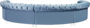 Modular curved large living room blue velvet sectional by Meridian additional picture 2