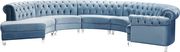 Modular curved large living room blue velvet sectional by Meridian additional picture 5