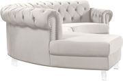 Modular curved large living room cream velvet sectional by Meridian additional picture 3