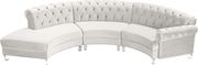 Modular curved large living room cream velvet sectional by Meridian additional picture 5