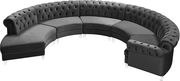 Modular curved large living room gray velvet sectional by Meridian additional picture 4