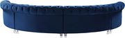 Modular curved large living room navy velvet sectional by Meridian additional picture 6