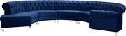 Modular curved large living room navy velvet sectional by Meridian additional picture 5